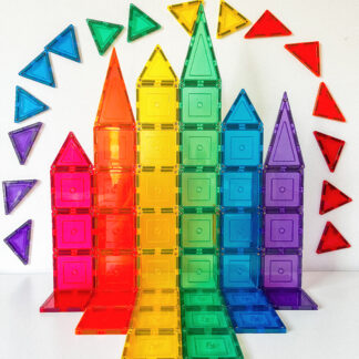 Learn and Grow rainbow castle using small squares