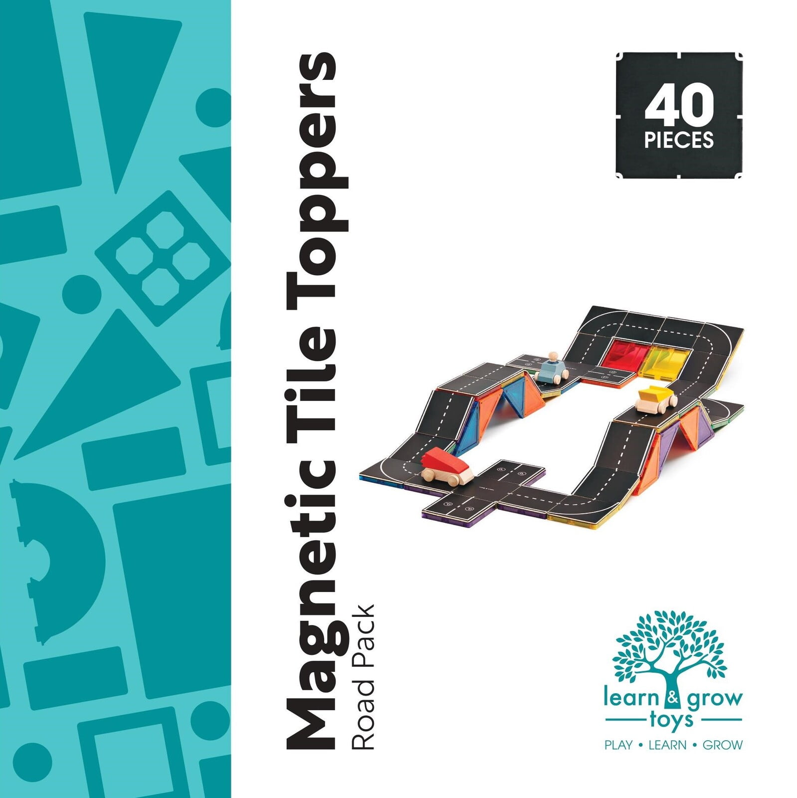 Magnetic Tile Topper – Road Pack (40 Piece)